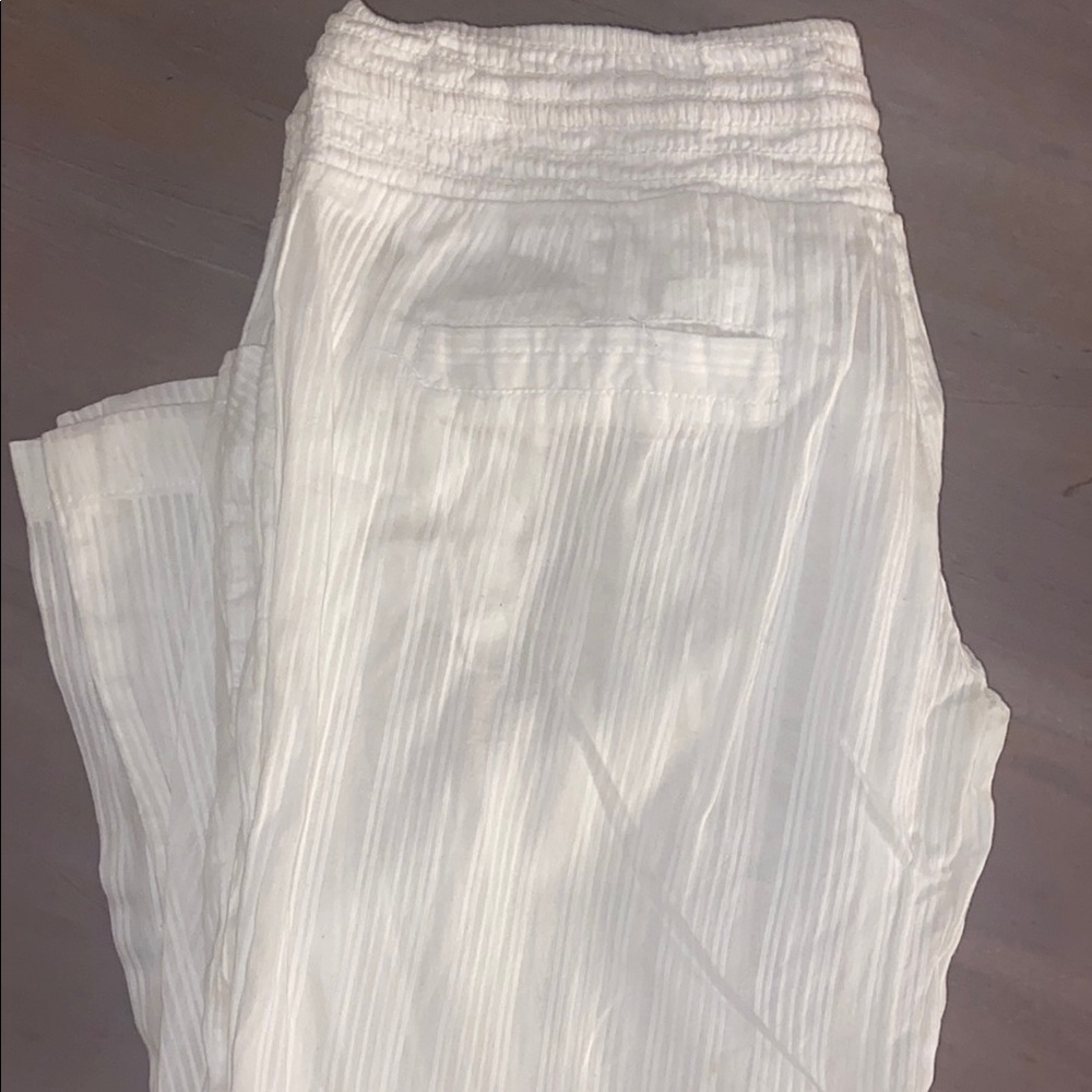 White Drawstring Pants - Picture 3 of 4
